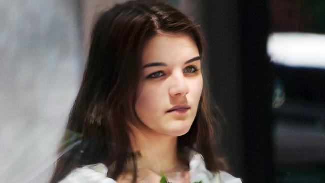 Suri Cruise is spotted buying flowers on Mother's Day in New York City. Picture: The Image Direct