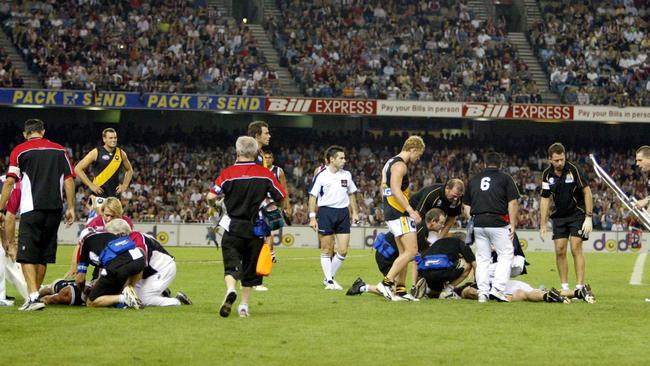 A 2005 head clash between Maguire and Tiger Chris Hyde left both men in serious trouble.