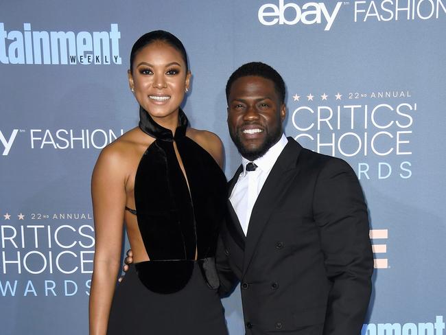 Kevin Hart with his wife Eniko Parrish. Picture: Frazer Harrison