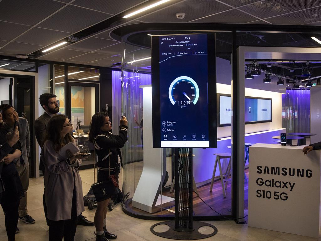 Telstra and Samsung demonstrate Australia's first 5G smartphone, the Galaxy S10 5G, and an event in Sydney.