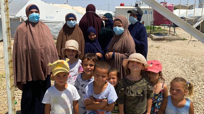 Some of the Australian women and children being held at the al-Roj camp in northeastern Syria, Picture: Ellen Whinnett / The Australian