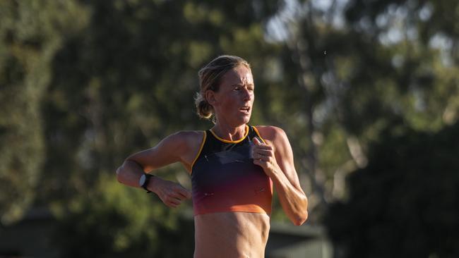 Ellie Pashley runs at the Geelong 10k in January. Picture: Aaron Collins