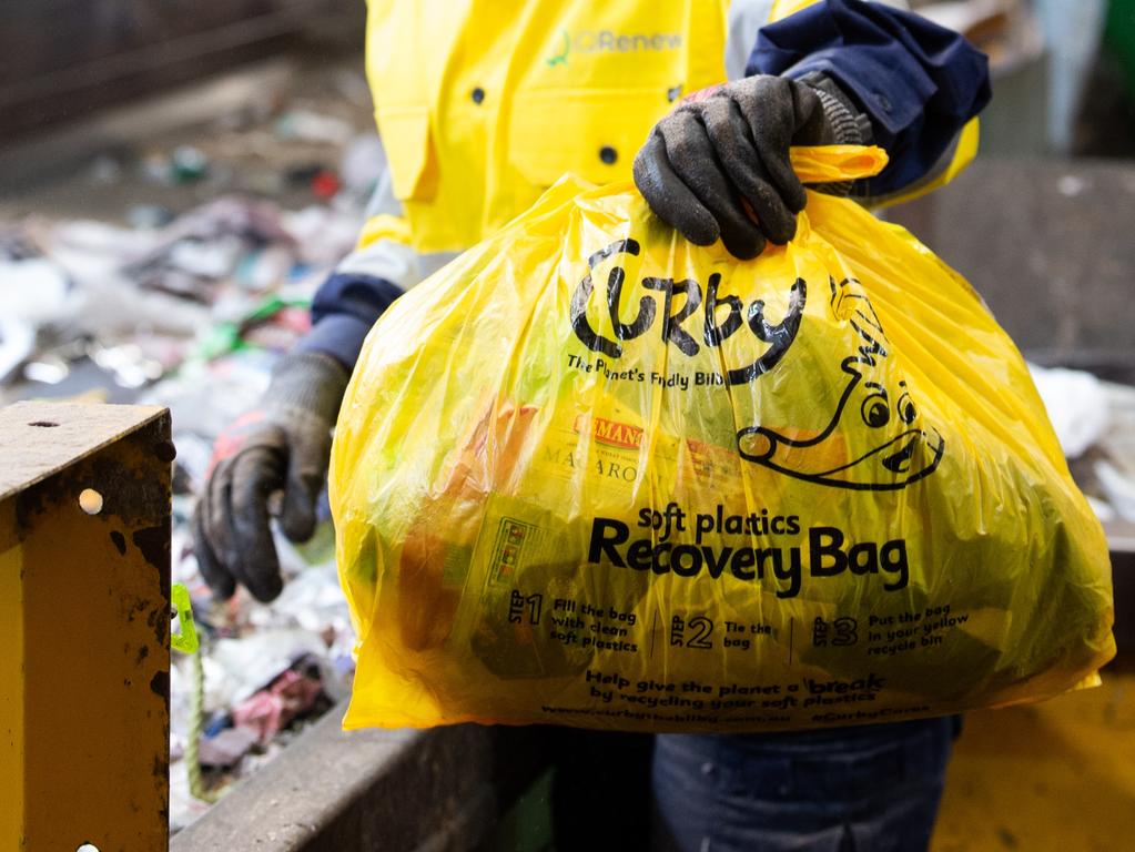 Curby enables residents of certain areas to put soft plastics in their yellow bins. Picture: Supplied.