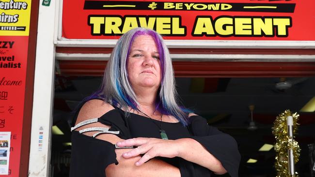 Adventure Cairns and Beyond owner Erryn "Ezzy" Wells is fed up with crime near her travel agency on Lake Street in the CBD. Picture: Brendan Radke