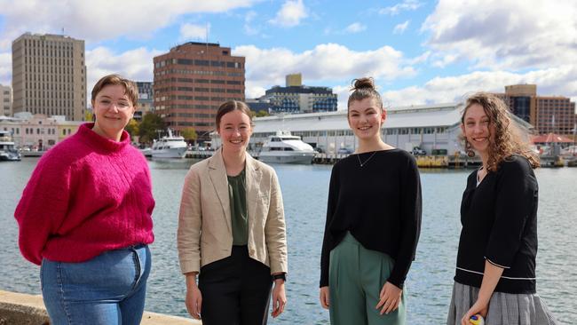 University of Tasmania Westpac Scholars for 2024 (L-R): Ella Burgun, Bethany Yates, Georgia Arnold and Molly Topham. Picture: Natalie Cesar Procopio/UTAS.