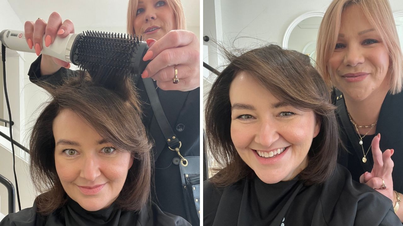 The first time I used the ghd Duet BlowDry Brush was under the expert guidance of the brand’s education manager Hayley Pullyn. Picture: news.com.au/Kara Byers