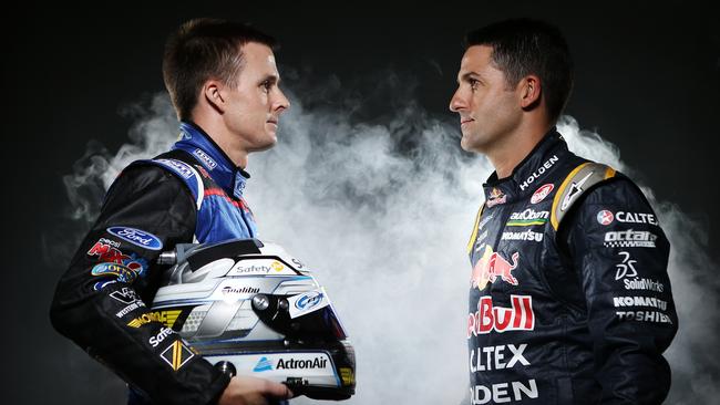 (L-R) Long-time rivals Mark Winterbottom and Jamie Whincup.