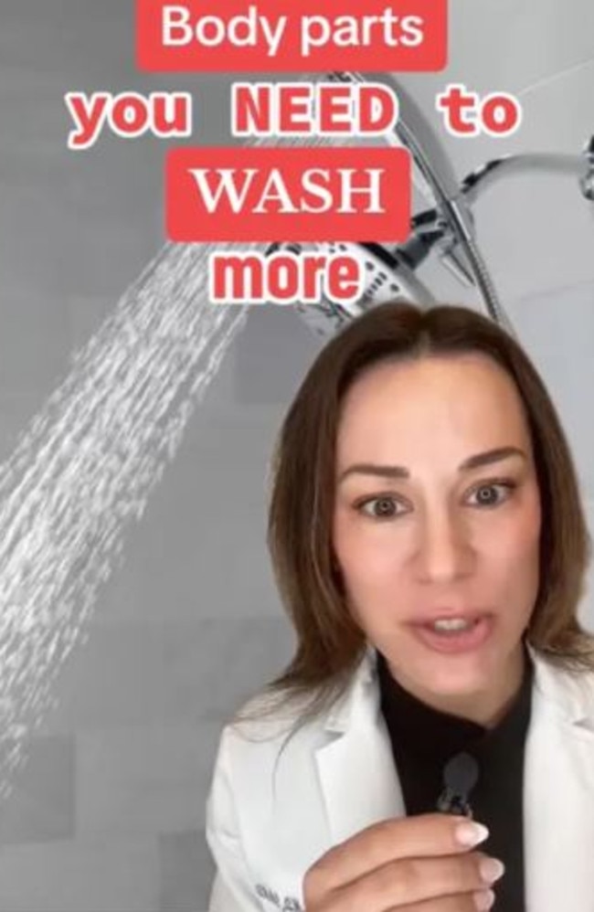 Lindsey Zubritsky posted a video detailing the three parts of your body you’re probably not washing enough. Picture: Instagram