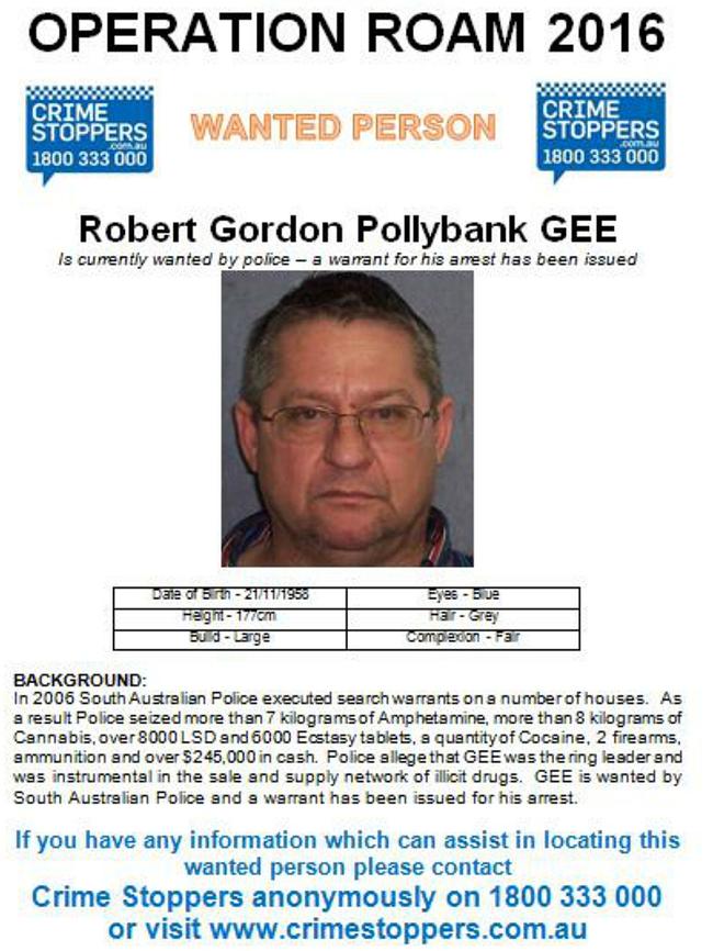 A 2016 wanted poster for Gee.