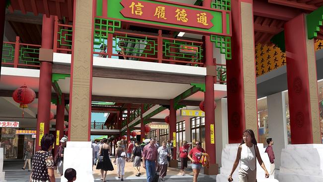 <s1>An artist’s rendition of the long-proposed </s1>Chinatown development for Mitchell St. <source>Picture: SUPPLIED</source>                                             <source/>