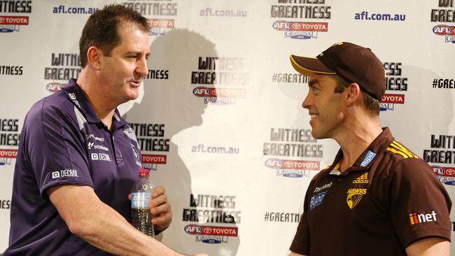 Ross Lyon and Alastair Clarkson have been linked with the Collingwood coaching job.