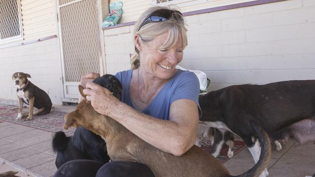 Coober Pedy Animals Second Chance volunteer Dawn Jones. Picture: Simon Cross