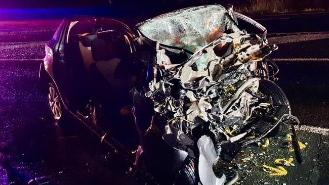 A woman has died and a man left seriously injured in a head-on collision on the Bruce Highway. The crash happened at Kanigan near Gympie.