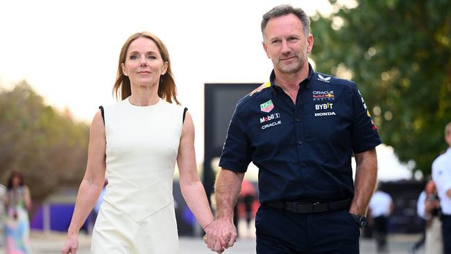 Oracle Red Bull Racing team principal Christian Horner with wife Geri Horner, formerly Halliwell of Spice Girls fame. Picture: Getty Images