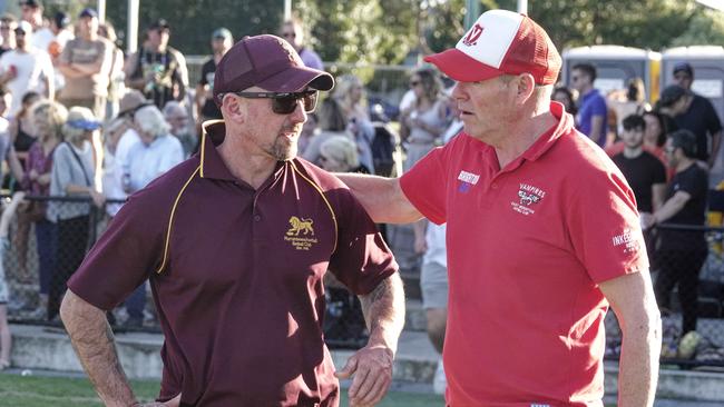 The two coaches after the game. Picture: Valeriu Campan