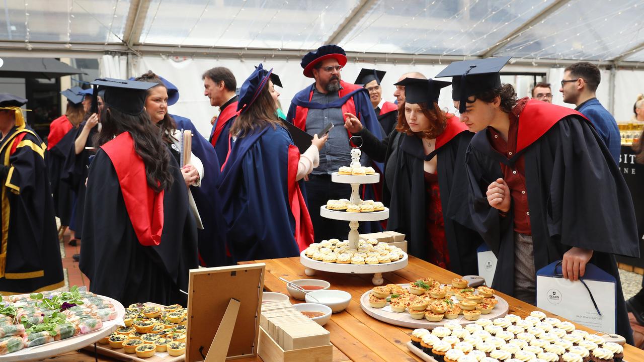 Deakin graduation for the arts and education faculty. Picture: Alison Wynd