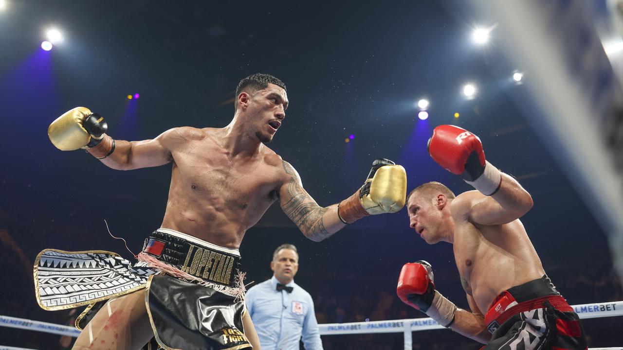 Opetaia went to war with Mairis Briedis, and came away with a world title. Picture: Getty