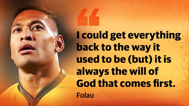 Israel Folau vowed to stand by his beliefs.