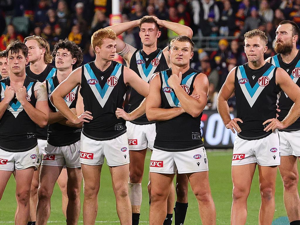 The Power were flat in the first Showdown this year. Picture: Sarah Reed/AFL Photos