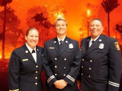 This image, with a doctored background, implies the trio comprise the entirety of the LAFD's leadership.