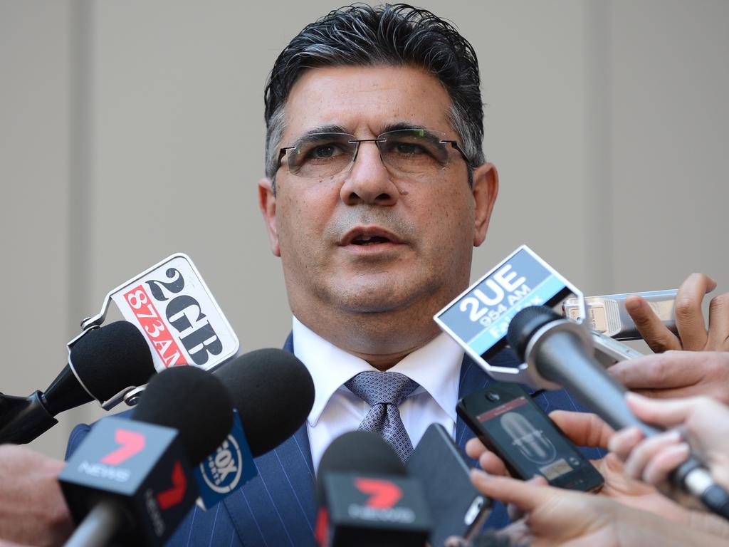 Andrew Demetriou addresses the media during the supplements saga. Picture: AAP Images