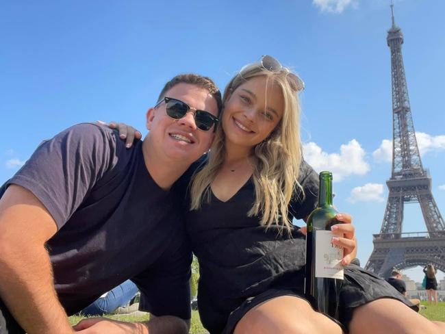 Rhys Browne and fiance Mykaela Wise enjoy travelling and finding a good packaged deal. Picture: Supplied