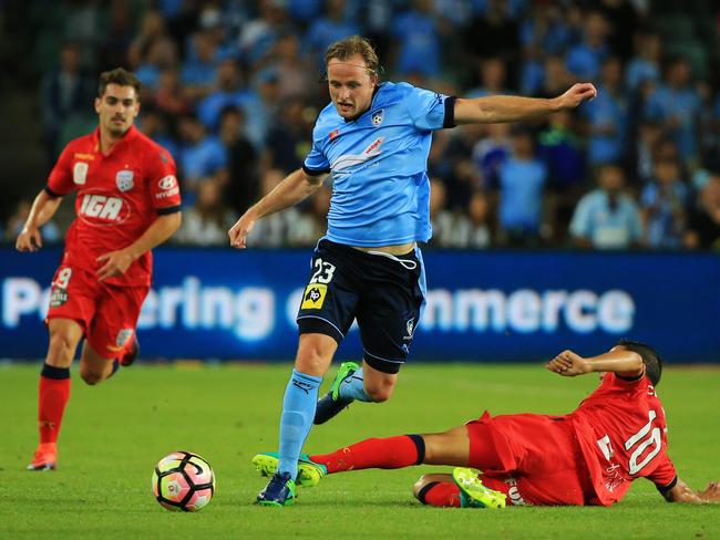 Rhyan Grant picked up a fifth yellow card in Sydney FC’s win over Adelaide.