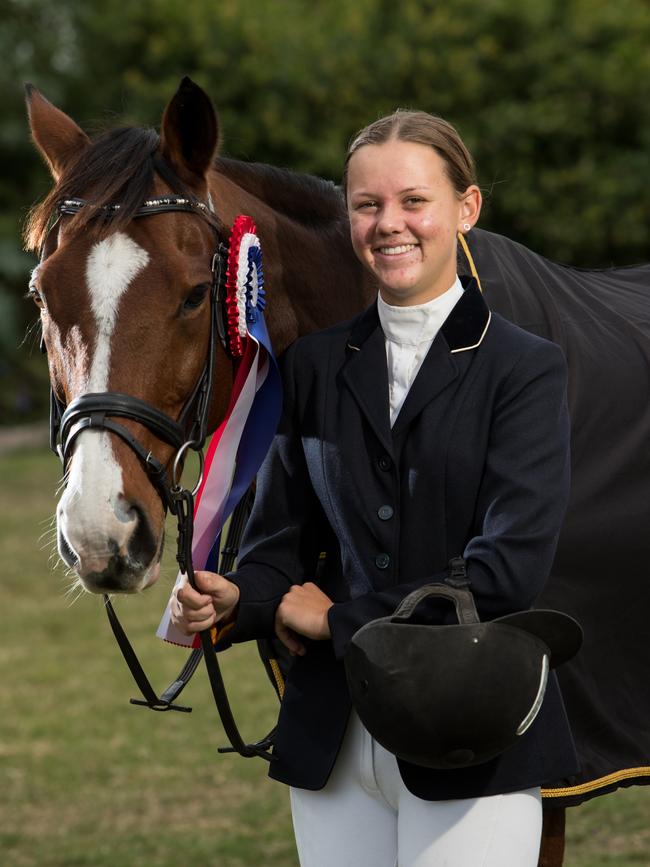 Hannah trains at the South East Equestrian Club in Matraville. Picture: Julian Andrews.