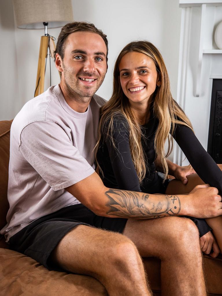 Jeremy and Kellie at their home. Picture: Tom Huntley