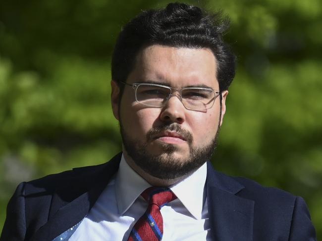 CANBERRA, AUSTRALIA - OCTOBER 14: Bruce Lehrmann arrives at court on October 14, 2022 in Canberra, Australia. Higgins appeared to give evidence in the trial of former Liberal Party political staffer Bruce Lehrmann, who is charged with sexually assaulting Higgins in the office of a government minister in March 2019. Lehrmann pleaded not guilty, and the trial continues. (Photo by Martin Ollman/Getty Images)