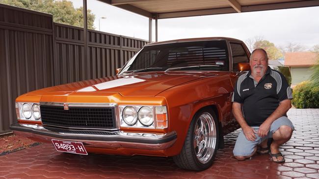 Steve Koronis from the Mildura Muscle Car Club with his 1975 HJ Holden ute. Picture: Michael DiFabrizio