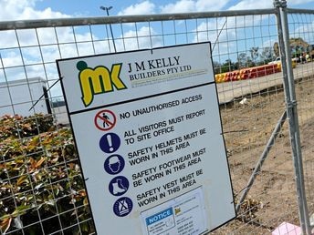 Aldi construction site on Gladstone Road, Rockhampton, following the collapse of J M Kelly. Picture: Chris Ison