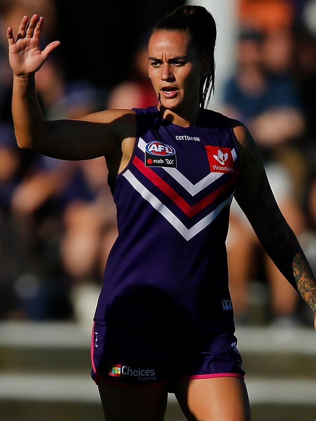 Freo star Gemma Houghton has the Dockers cooking. Picture: Getty Images