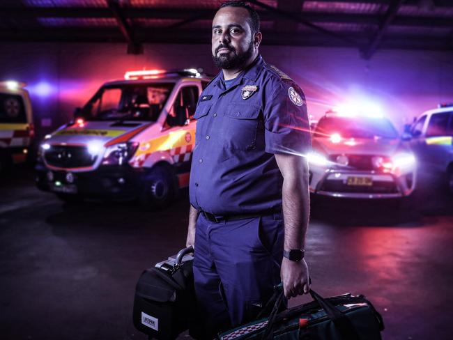 Paramedic Joe Ibrahim is still haunted by the horrific crash in Orchard Hills. Picture: Richard Dobson