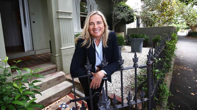 Dominique Ogilvie at her Woollahra house in Sydney. Picture: John Feder.