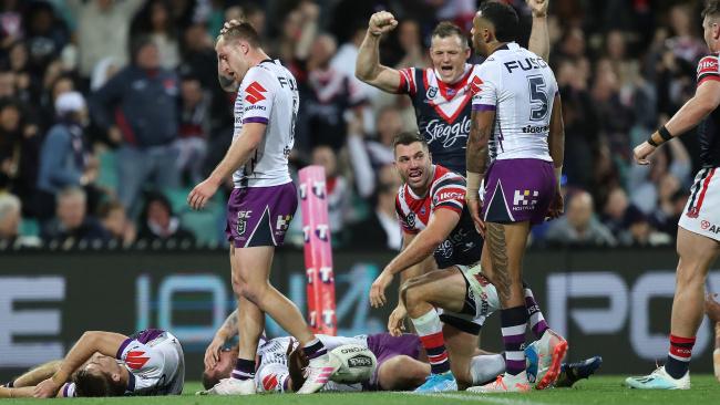 James Tedesco sealed the Roosters grand final berth. Picture: Brett Costello