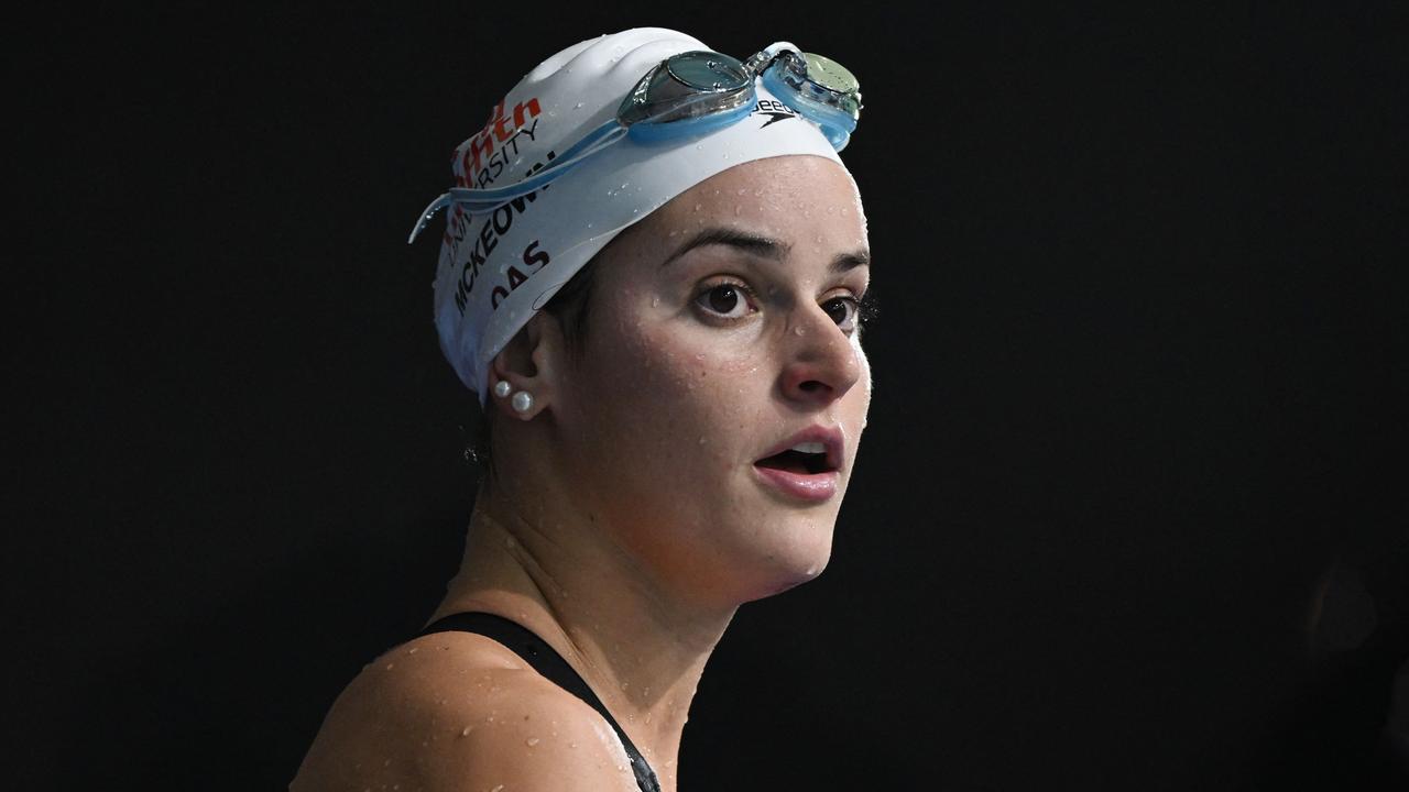 Kaylee McKeown cruised to victory in the women’s 200m backstroke. Picture: Brenton Edwards/AFP