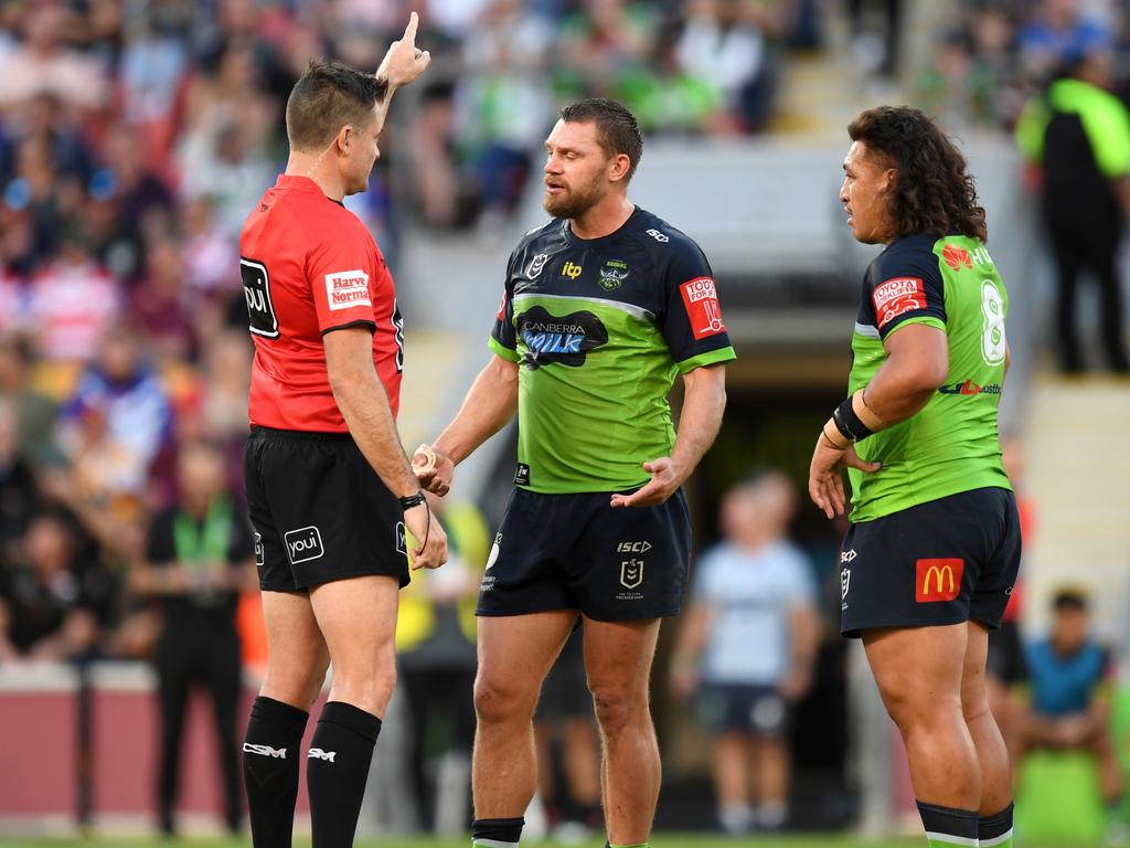 Papalii was given marching orders in the second half. Josh Papalii send off Digital image by Scott Davis Ã¯Â¿Â½ NRL Photos