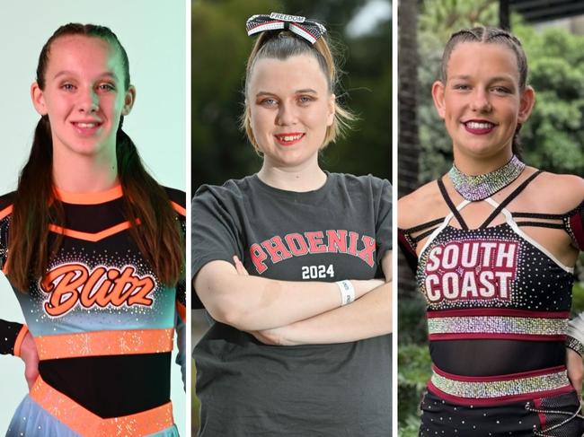 Three of South Australia's top cheerleaders. Pictures: Supplied / The Advertiser