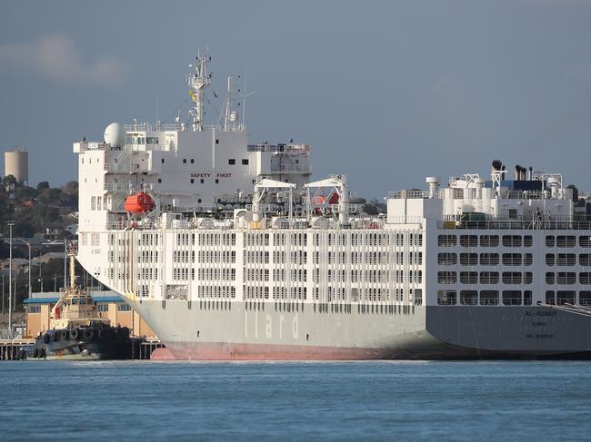 The Al-Kuwait is seen berthed in Fremantle Harbour. Picture: Getty Images