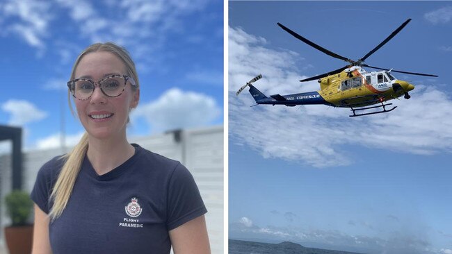 CQ Rescue flight paramedic Carlie Whiteley spoke at a International Women’s Day morning tea about the support she’s recieved in pursuing her dream career.