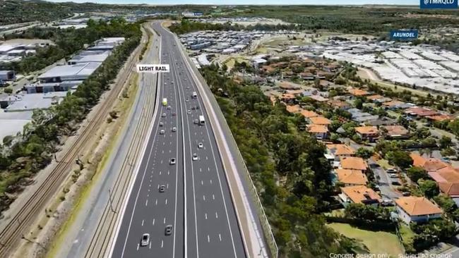 Artist's impression - Coomera Connector approaching Arundel.