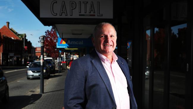 SUN TAS. Marti Zucco on the North Hobart restaurant strip. Marti Zucco has become the longest serving Hobart City Council alderman having been elected in 1992. Picture: NIKKI DAVIS-JONES