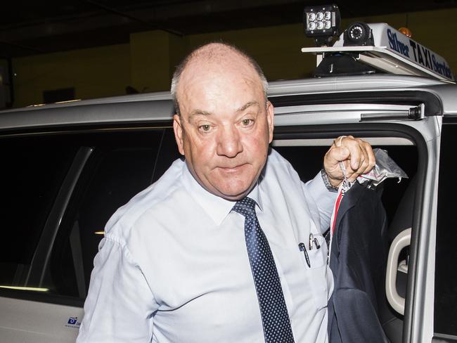 Daryl Maguire arrives at ICAC carpark via taxi from Castlereagh Street. Picture: Dylan Robinson