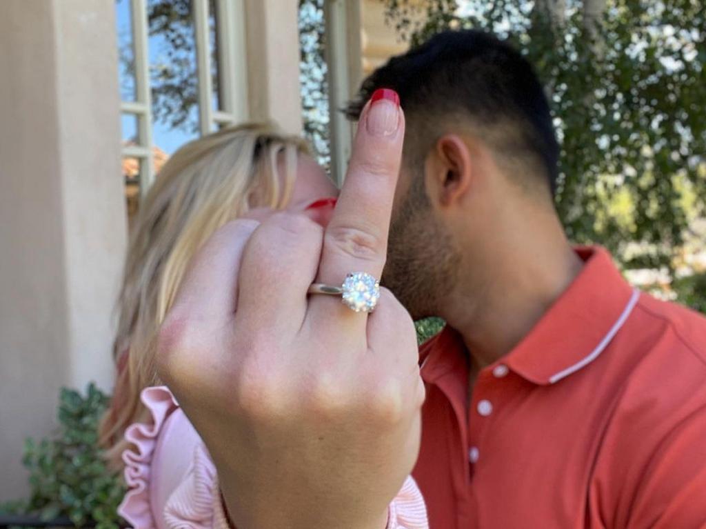 Sam Asghari posted this engagement pic to his Instagram.