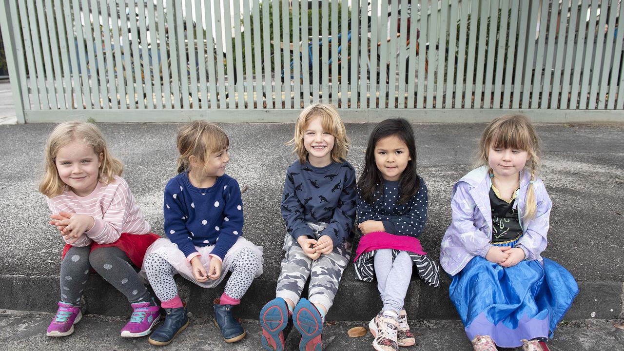 Matilda (4), Maddie (4), Owen (5), Mai (4) and Annabel (4) are members of their own children’s council. Picture: Ellen Smith