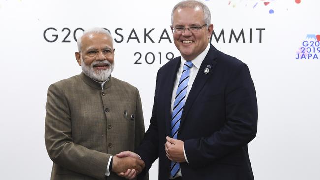 Indian Prime Minister Narendra Modi and Scott Morrison speak regularly. Picture: AAP