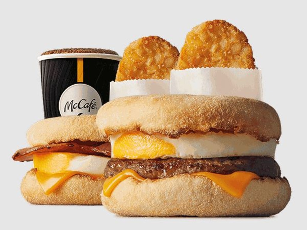 McDonald’s has temporarily reduced the window in which its breakfast menu is offered in the wake of an ongoing nationwide egg shortage. Picture: Supplied
