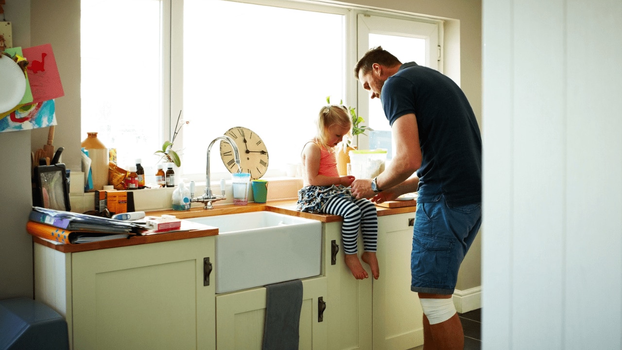 Liam doesn't want to be called a house husband, despite taking care of his daughter full-time. Picture: iStock