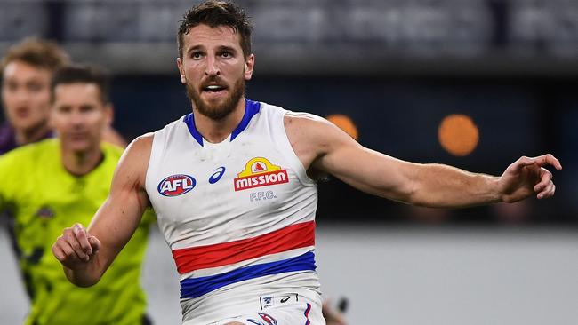 Bulldogs star Marcus Bontempelli was the best player on the ground in his side’s win over Fremantle. Picture: AFL Photos/Getty Images